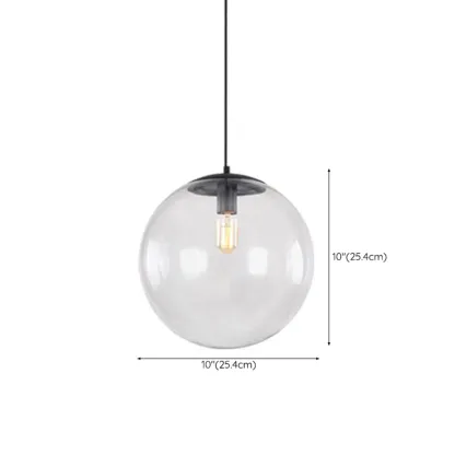 Contemporary Clear Glass Bubble Shape LED Pendant Light for Living Room Image - 20