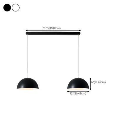 Nordic White Dome Metal Pendant Lamp for Dining Room Image - 22