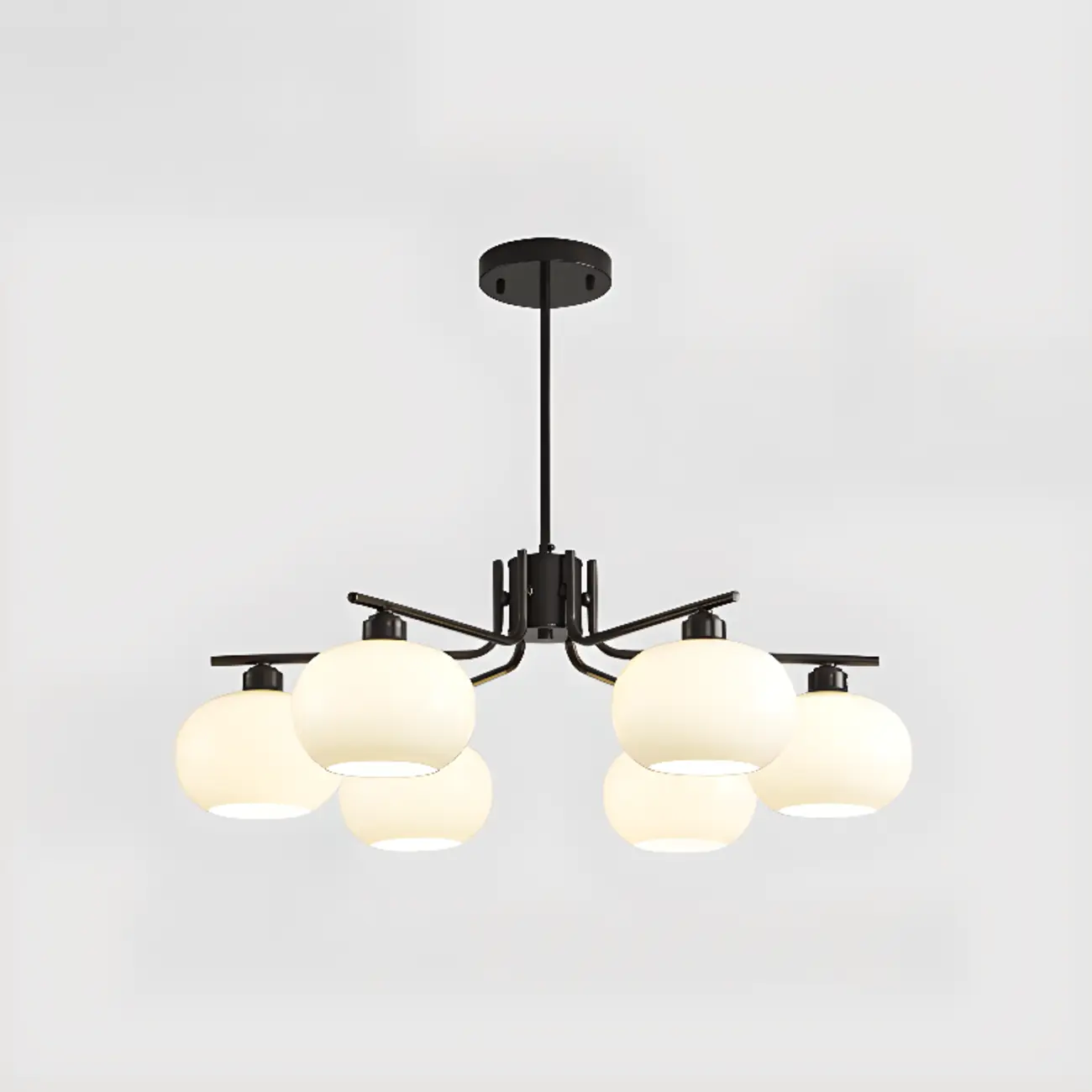 Modern Glass Globe Chandelier Adjustable Hanging Length Image - 7 | homeyfad