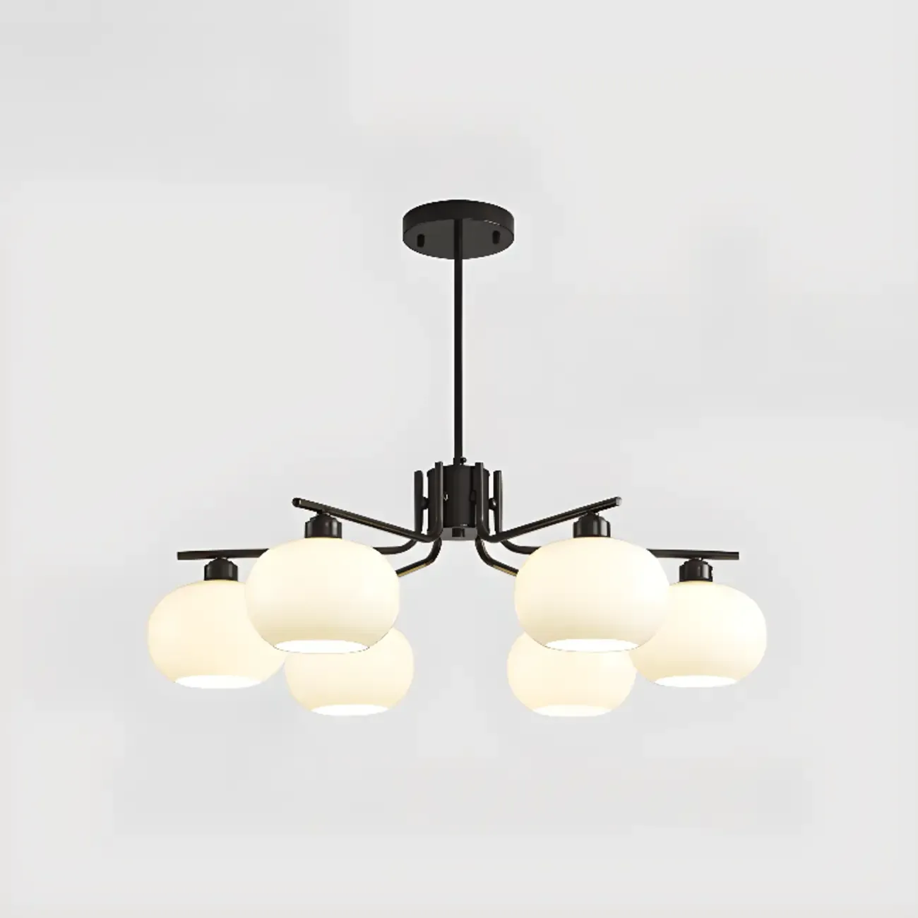 Modern Glass Globe Chandelier Adjustable Hanging Length Image - 7