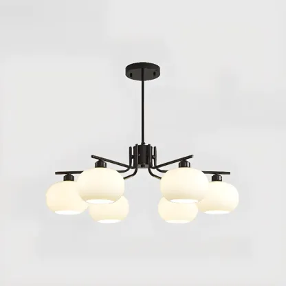 Modern Glass Globe Chandelier Adjustable Hanging Length Image - 7