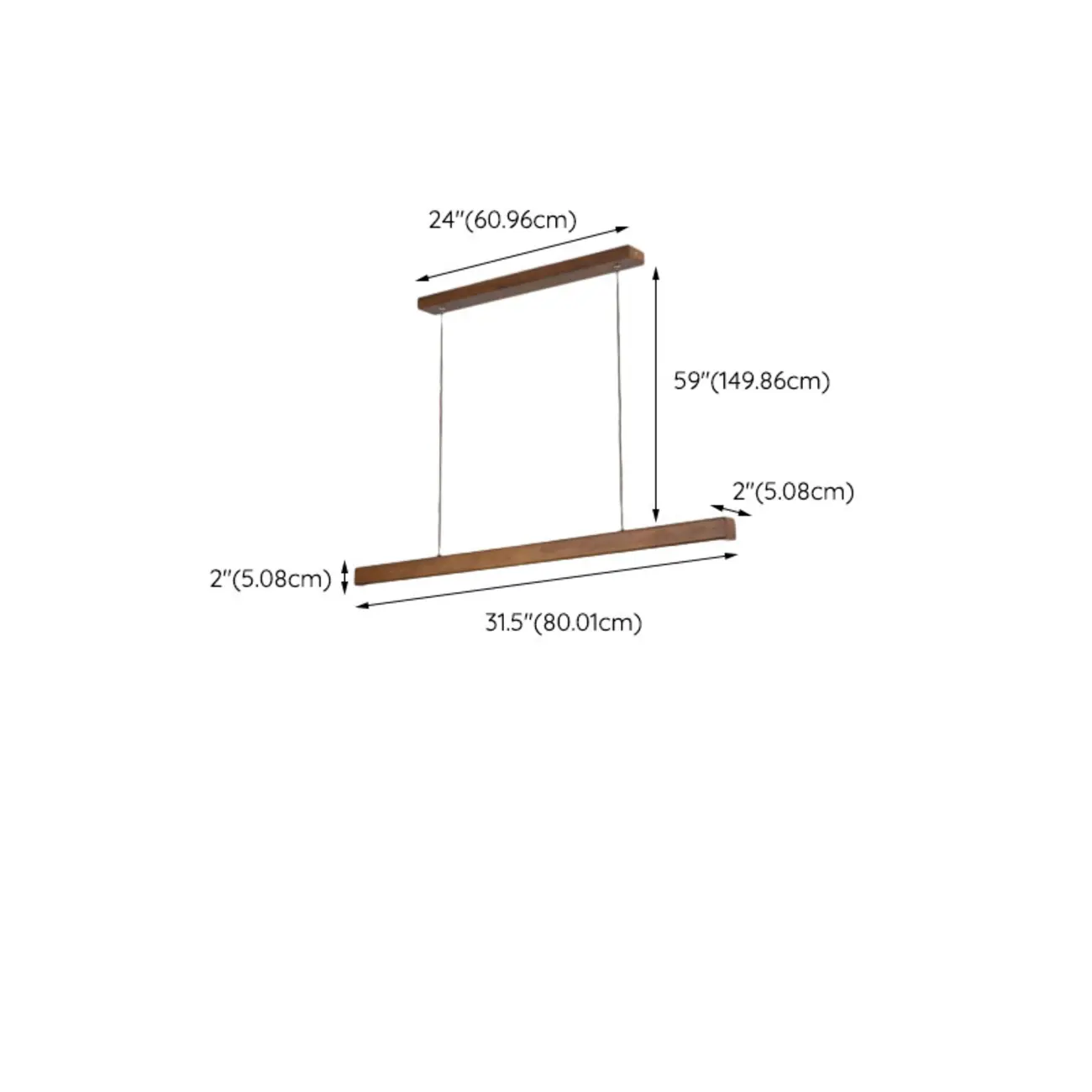 Walnut Wood Rustic Island Light in Rectangular Shape  #size | homeyfad