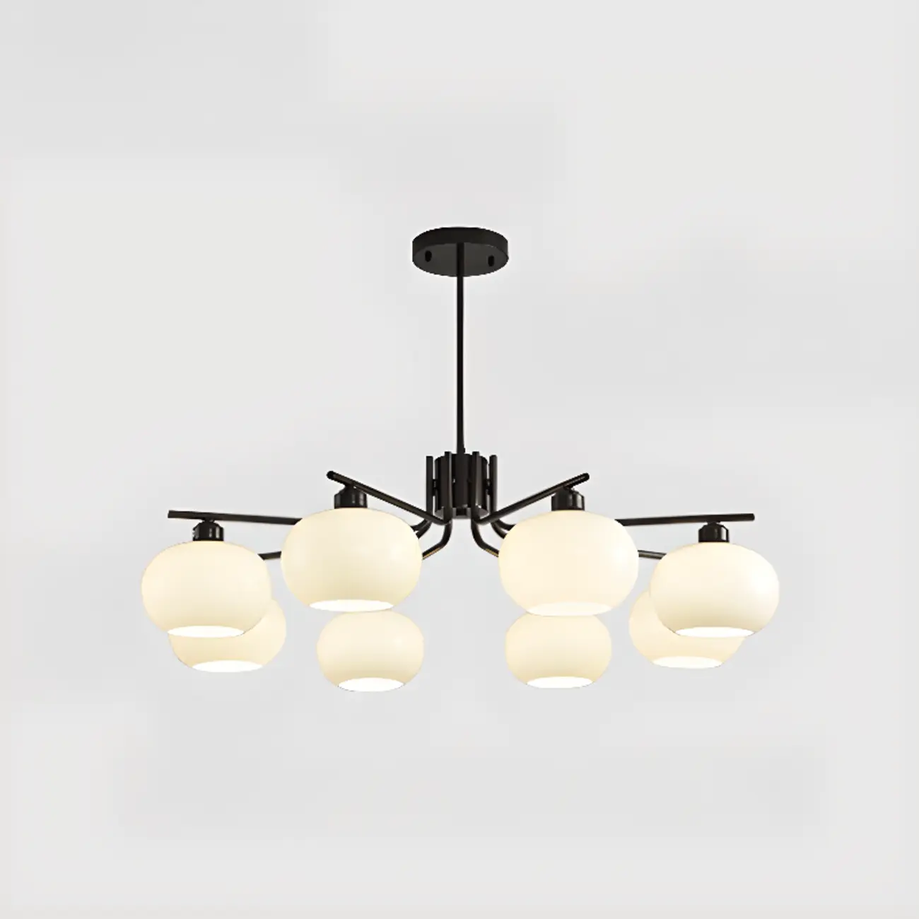 Modern Glass Globe Chandelier Adjustable Hanging Length Image - 8 | homeyfad