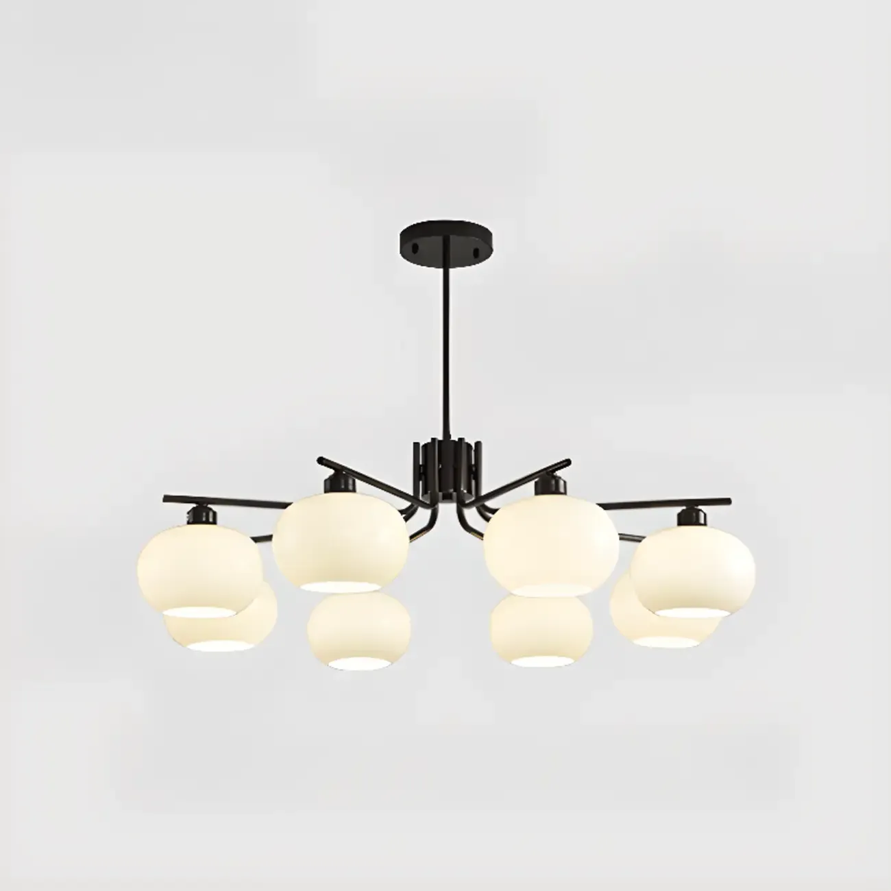 Modern Glass Globe Chandelier Adjustable Hanging Length Image - 8