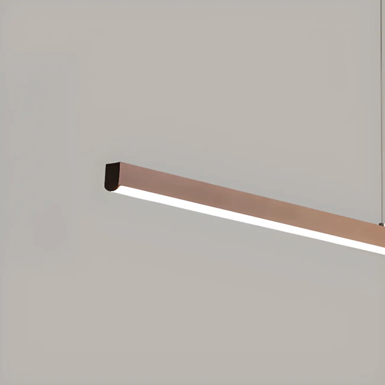 Simple Brown Silica Gel Rectangular LED Island Light for Kitchen Image - 7 | homeyfad