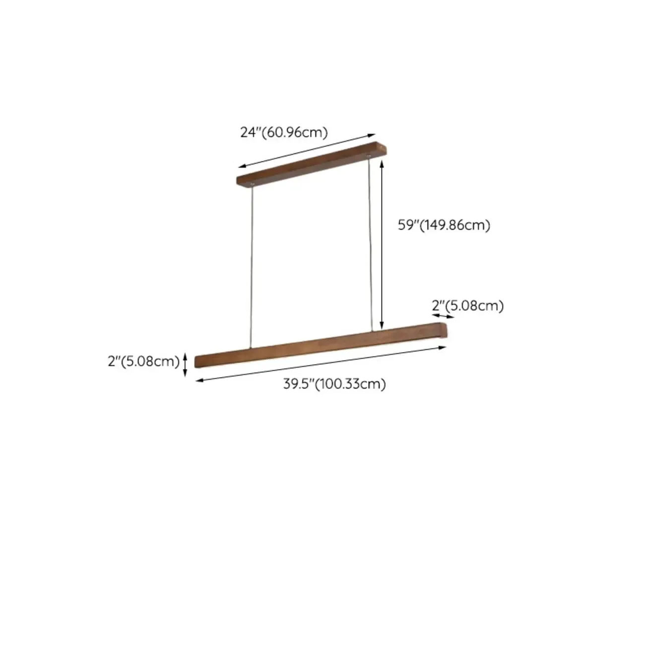 Walnut Wood Rustic Island Light in Rectangular Shape  Image - 14