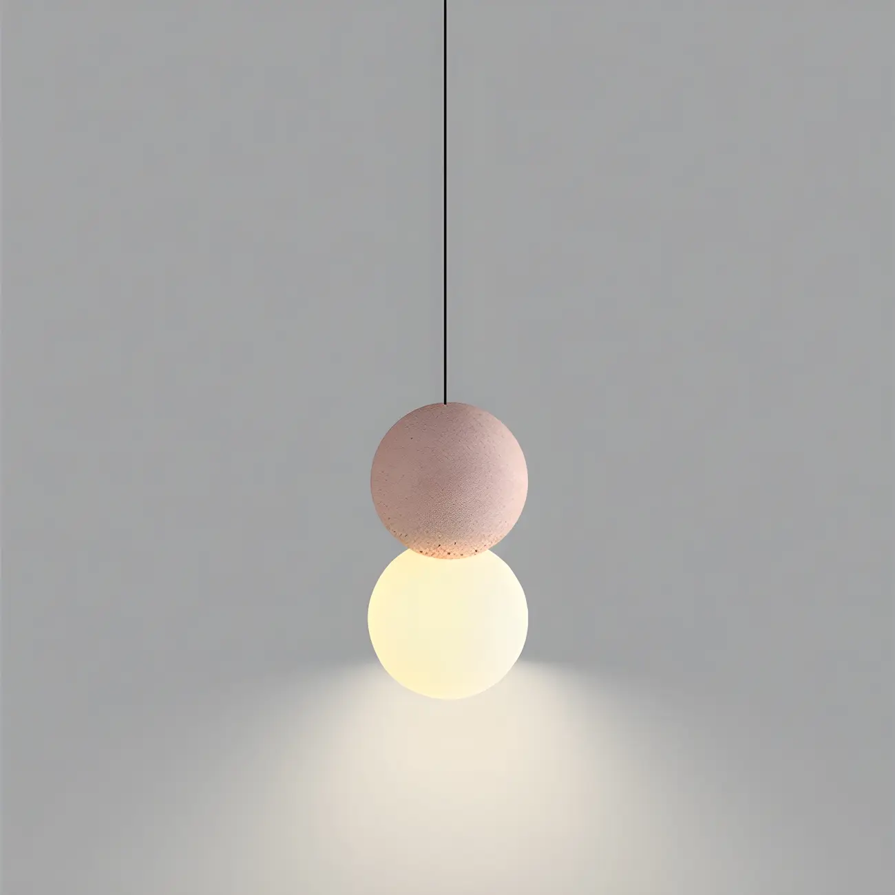 Minimalist Milky Glass Globe Pendant Lamp with Beaded Detail for Bedside Image - 9 | homeyfad