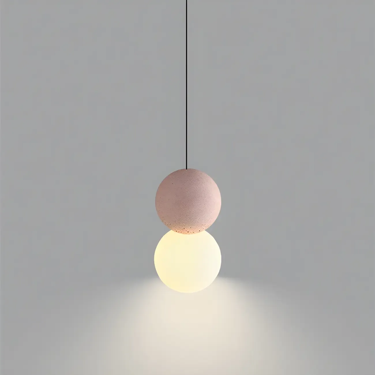Minimalist Milky Glass Globe Pendant Lamp with Beaded Detail for Bedside Image - 9