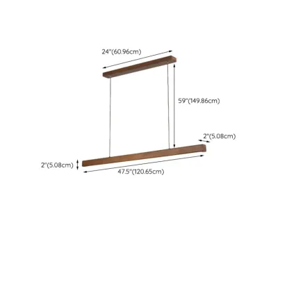 Walnut Wood Rustic Island Light in Rectangular Shape  Image - 15