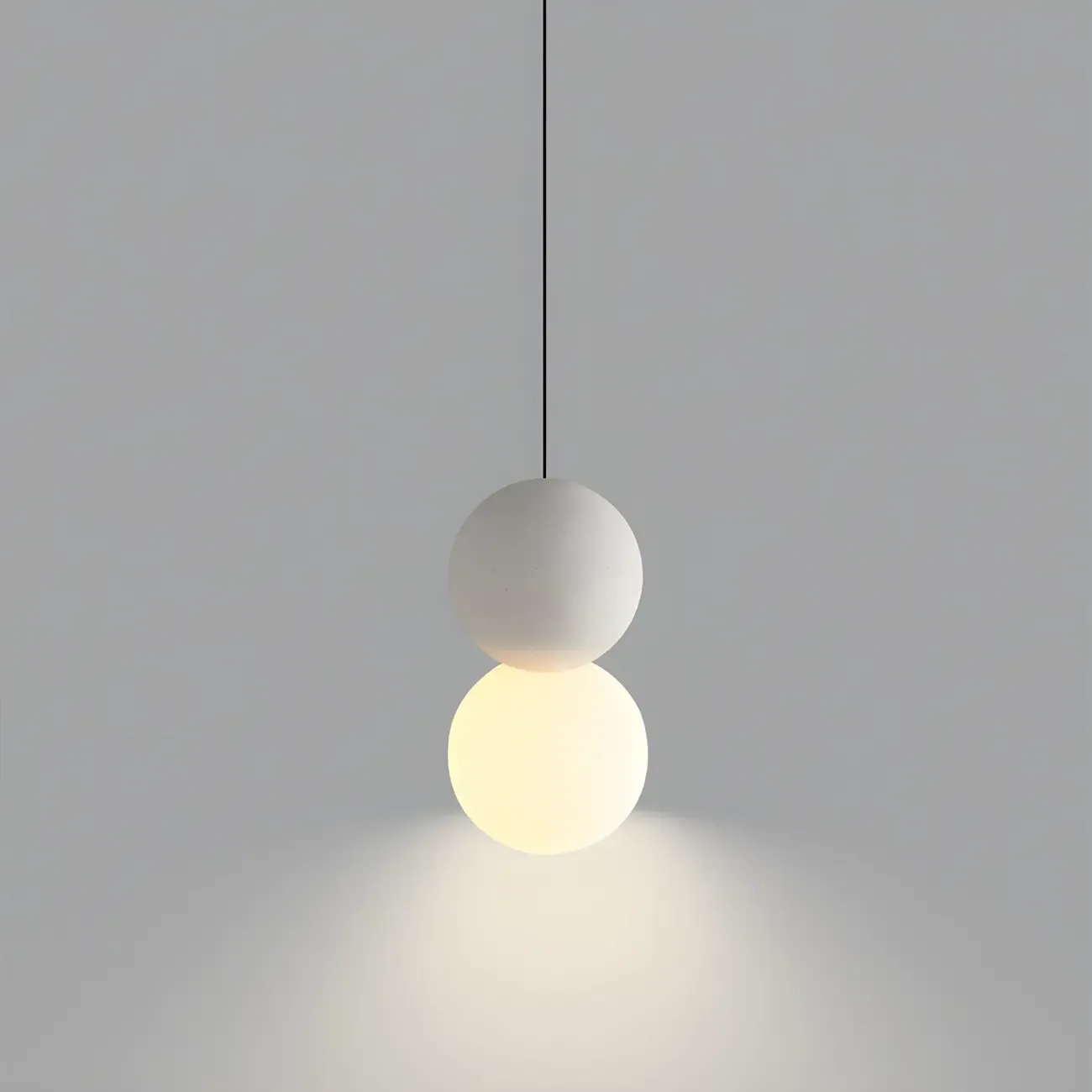 Minimalist Milky Glass Globe Pendant Lamp with Beaded Detail for Bedside Image - 10