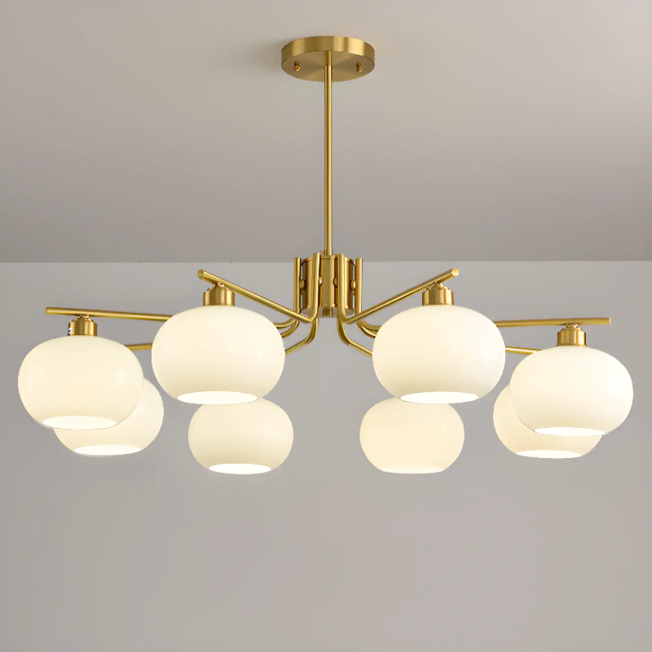 Modern Glass Globe Chandelier Adjustable Hanging Length Image - 11 | homeyfad