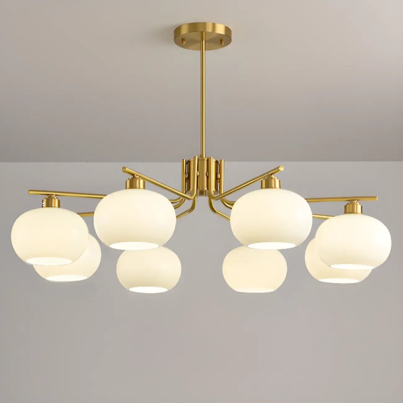 Modern Glass Globe Chandelier Adjustable Hanging Length Image - 11