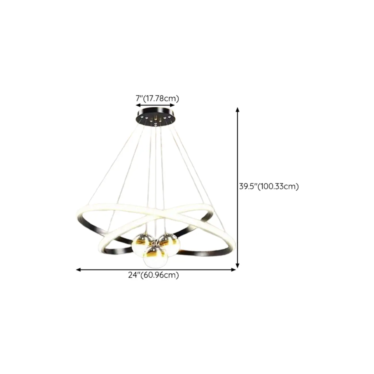 Modern LED Chandelier for Living Room with Starry Projection #size | homeyfad