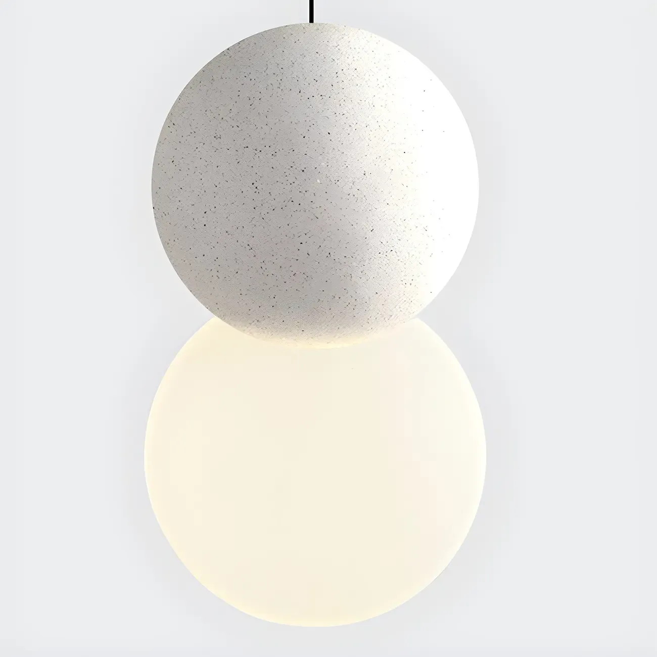 Minimalist Milky Glass Globe Pendant Lamp with Beaded Detail for Bedside Image - 11