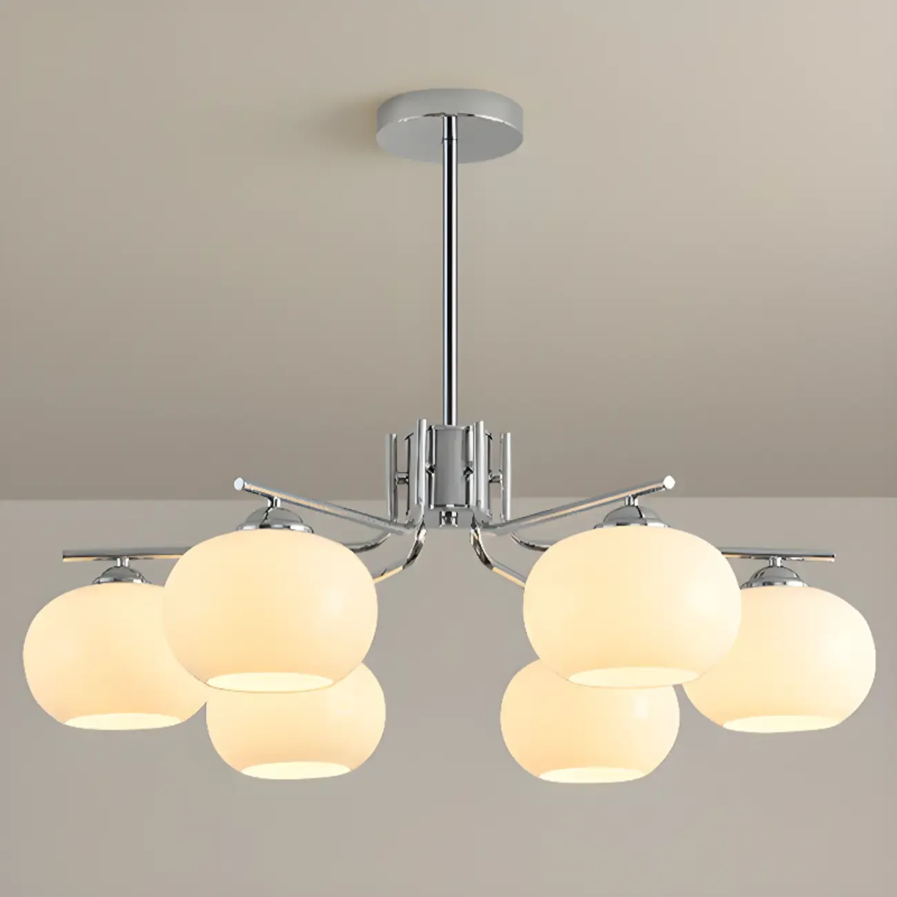 Modern Glass Globe Chandelier Adjustable Hanging Length Image - 13