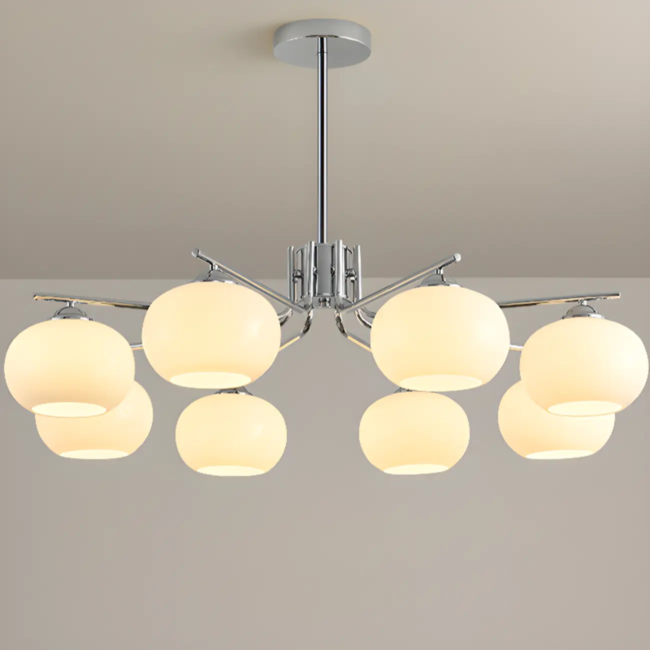 Modern Glass Globe Chandelier Adjustable Hanging Length Image - 14 | homeyfad