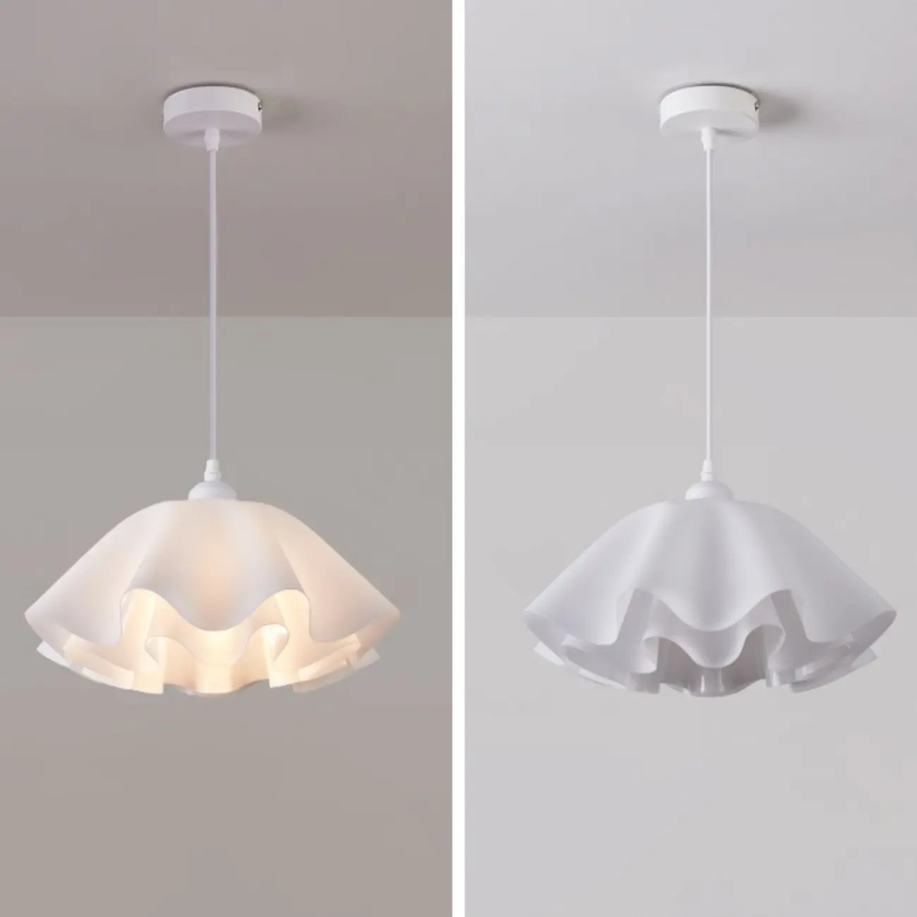 Layered Floral White Acrylic Pendant Light for Elegant Living Room Image - 6 | homeyfad