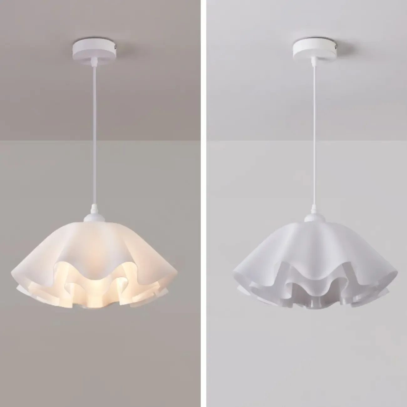 Layered Floral White Acrylic Pendant Light for Elegant Living Room Image - 6