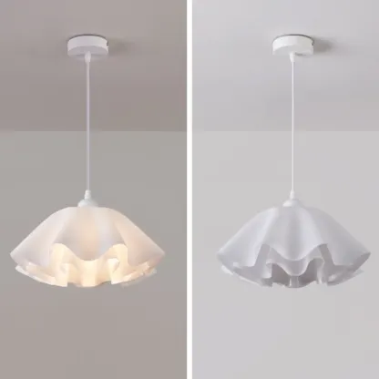 Layered Floral White Acrylic Pendant Light for Elegant Living Room Image - 6