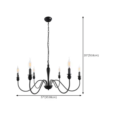 Industrial Black Chandeliers at Home with Adaptable Height #size