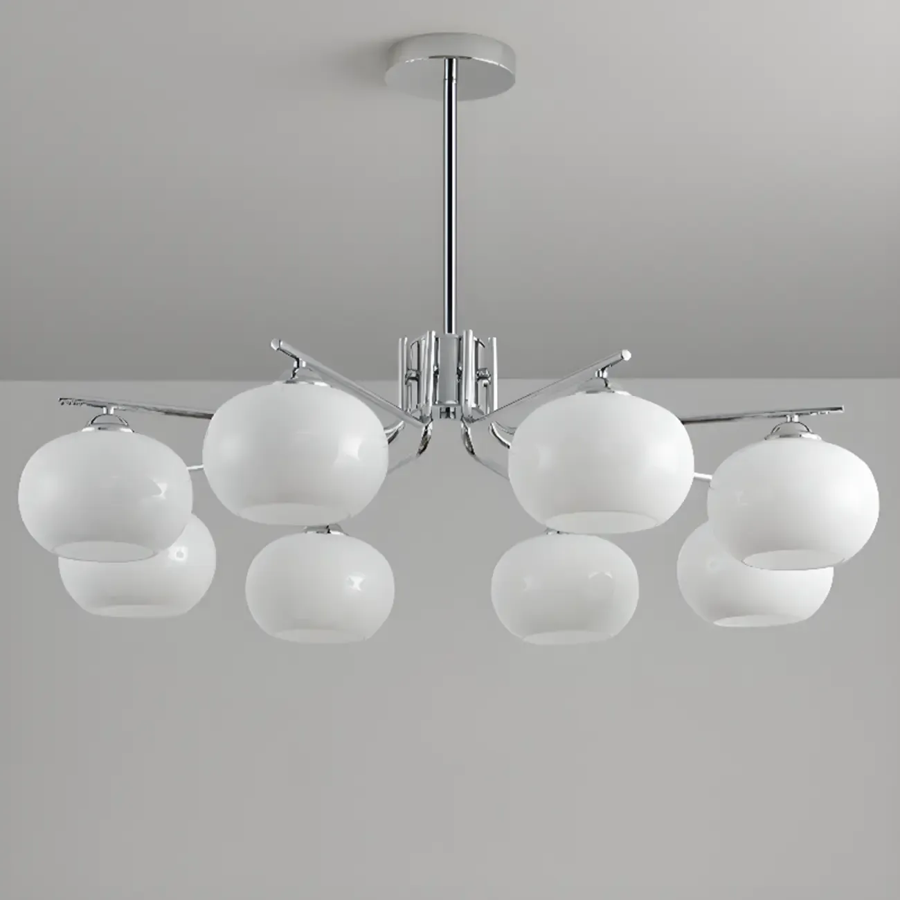 Modern Glass Globe Chandelier Adjustable Hanging Length Image - 16