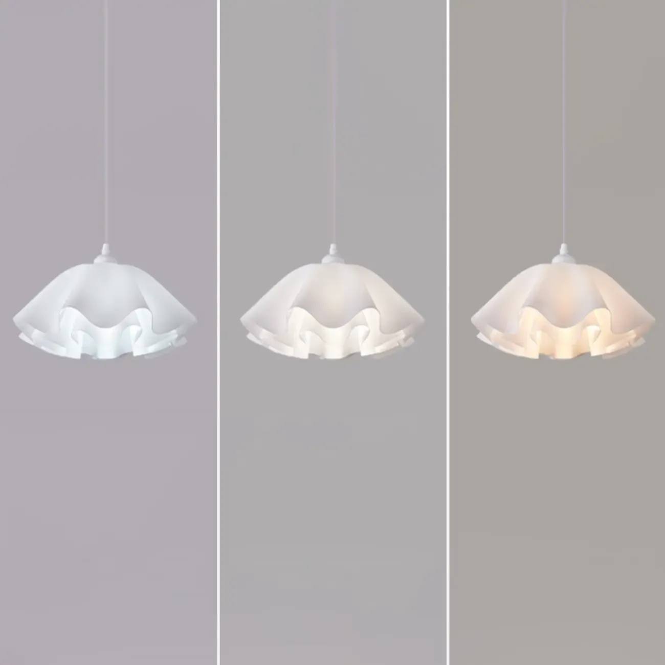 Layered Floral White Acrylic Pendant Light for Elegant Living Room Image - 10
