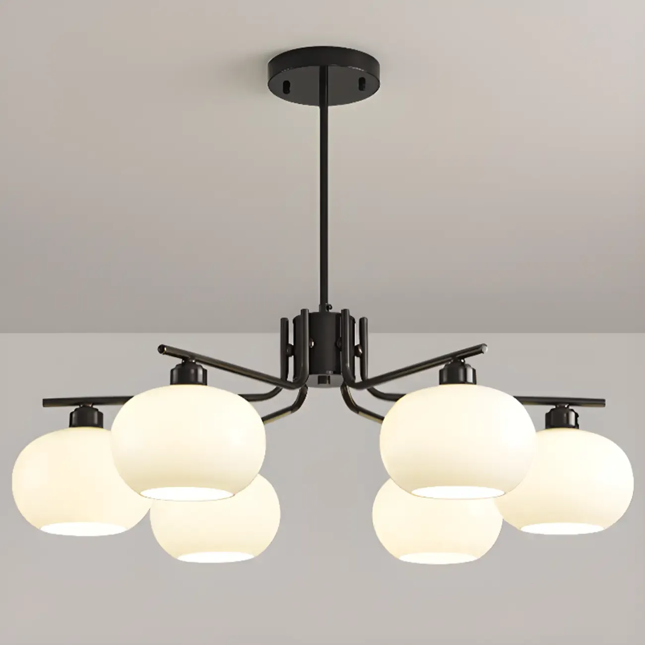 Modern Glass Globe Chandelier Adjustable Hanging Length Image - 18