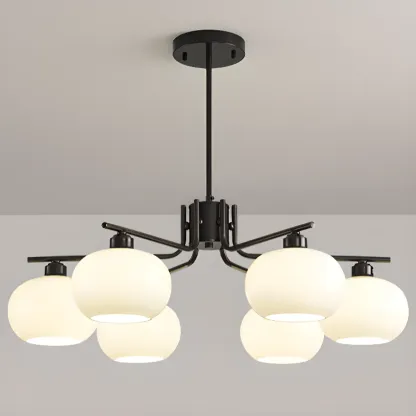 Modern Glass Globe Chandelier Adjustable Hanging Length Image - 18