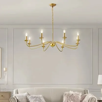 8-Light Vintage Elegant Candle Chandelier for Living Room Image - 1