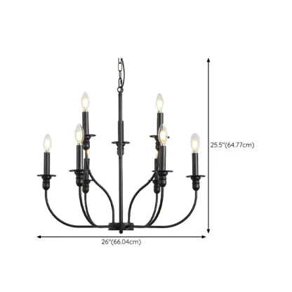 Industrial Black Chandeliers at Home with Adaptable Height Image - 14
