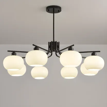 Modern Glass Globe Chandelier Adjustable Hanging Length Image - 19