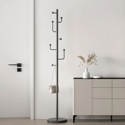 Glam Black Metal Freestanding Coat Rack Image - 1