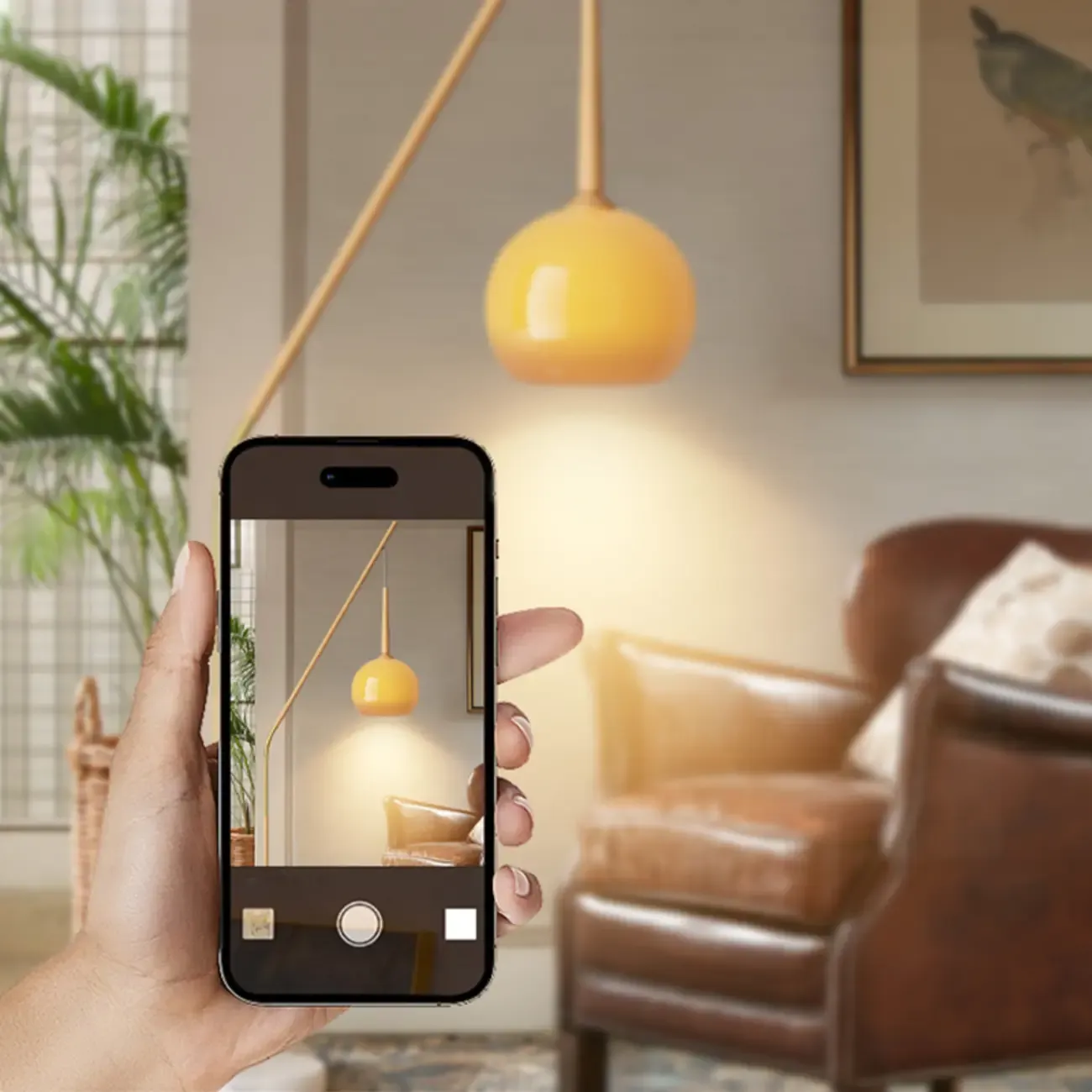Modern Metal Globe Shade Floor Lamp with Marble Base Image - 15