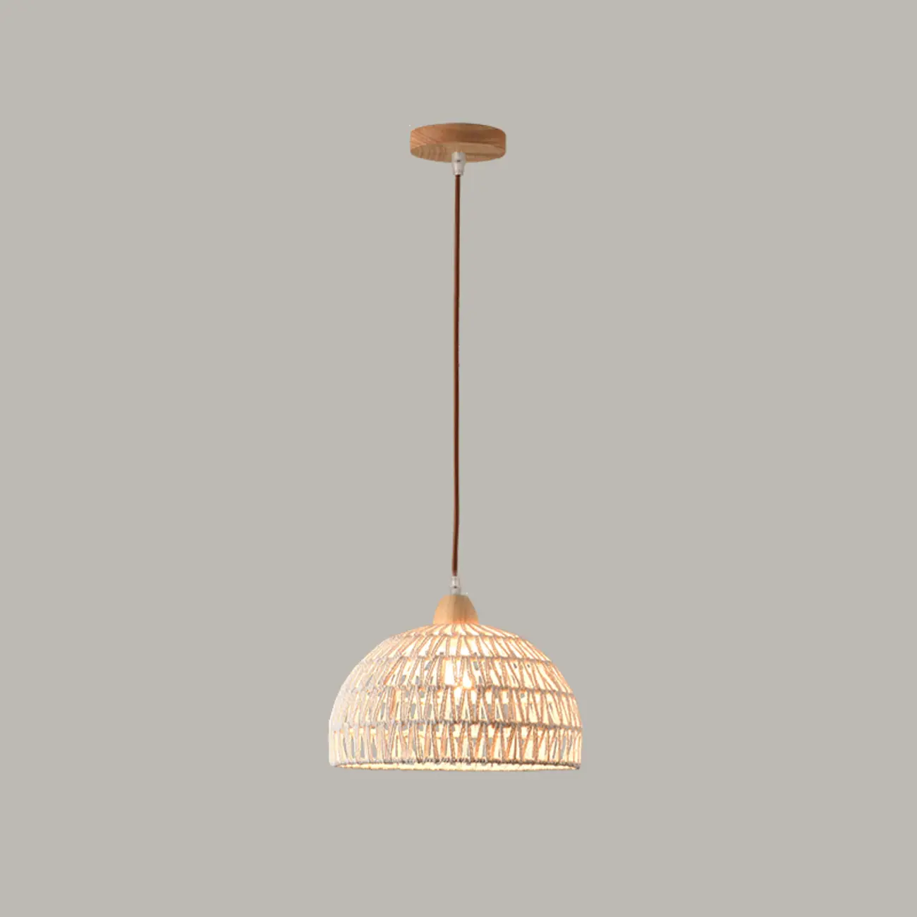 Natural Rattan Dome Pendant Lamp for Living Room Image - 2 | homeyfad