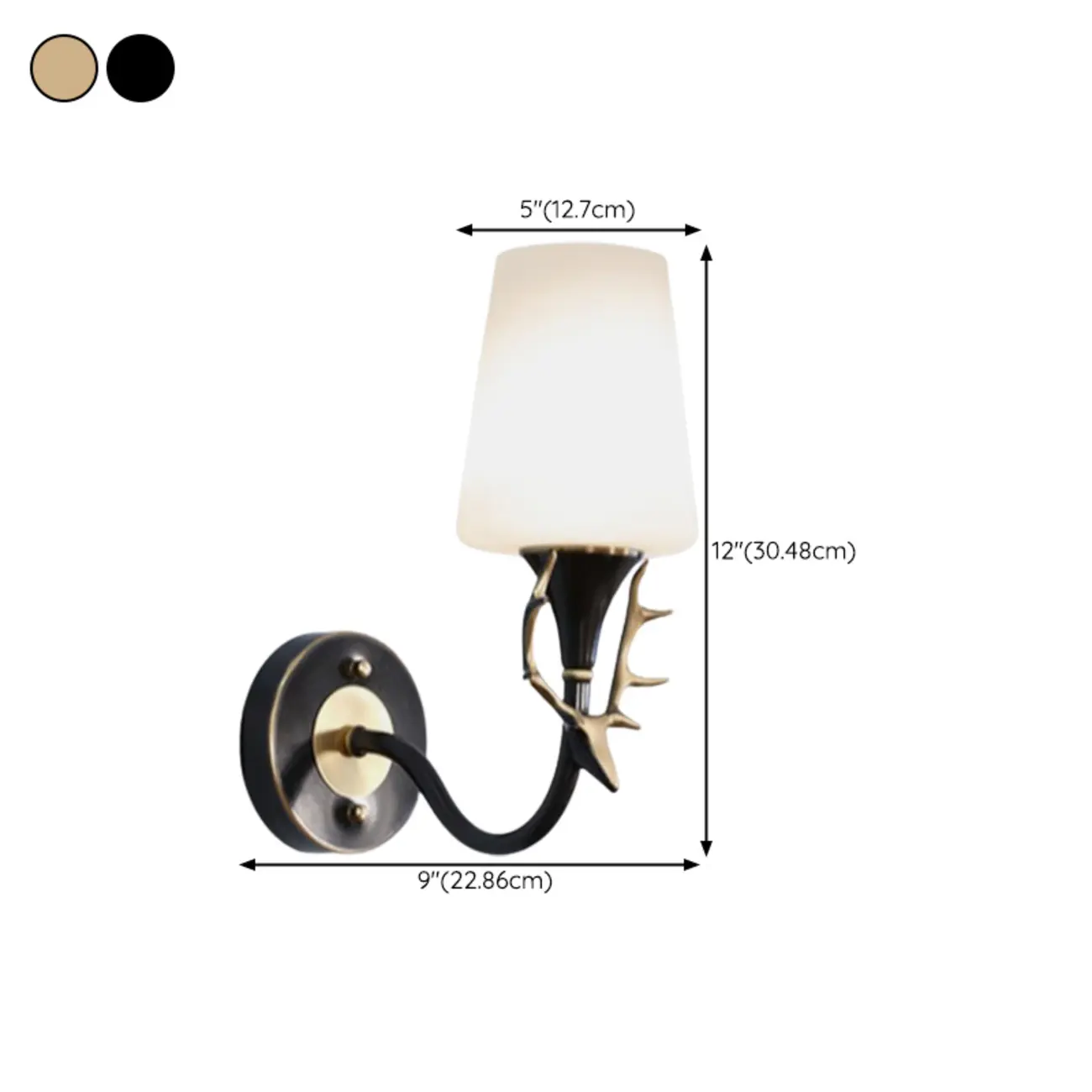 Vintage Cylinder LED Bathroom Vanity Light in Wall-Mounted  #size