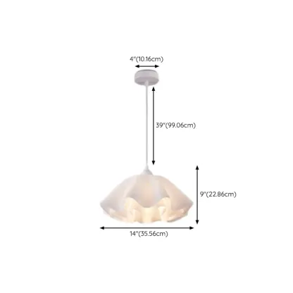 Layered Floral White Acrylic Pendant Light for Elegant Living Room #size