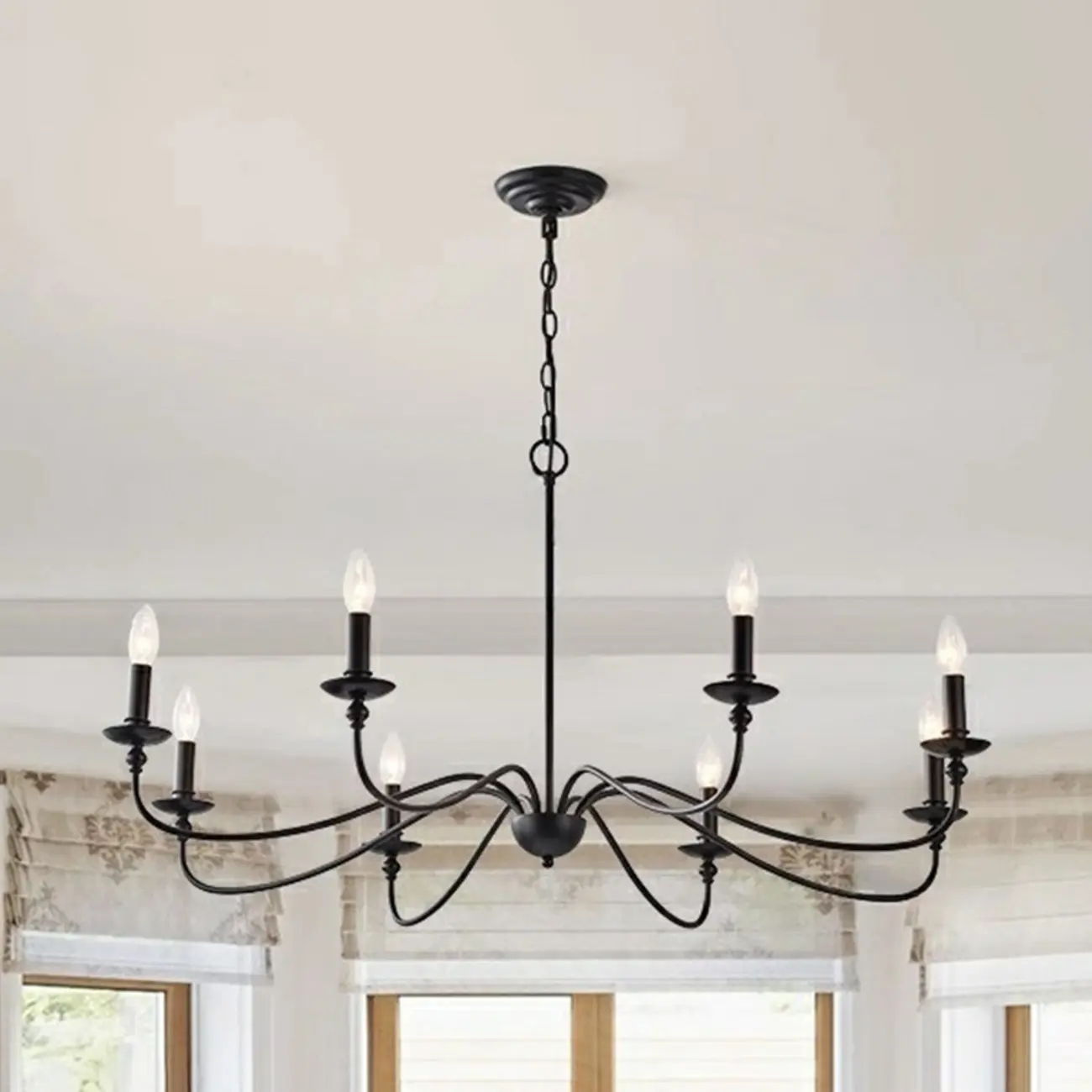 8-Light Vintage Elegant Candle Chandelier for Living Room Image - 3 | homeyfad