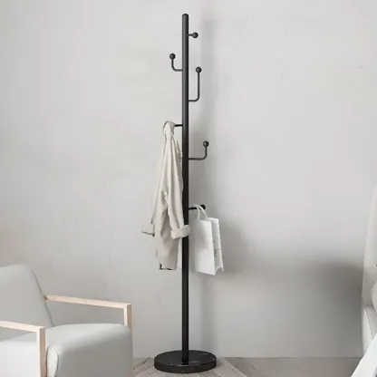 Glam Black Metal Freestanding Coat Rack Image - 2