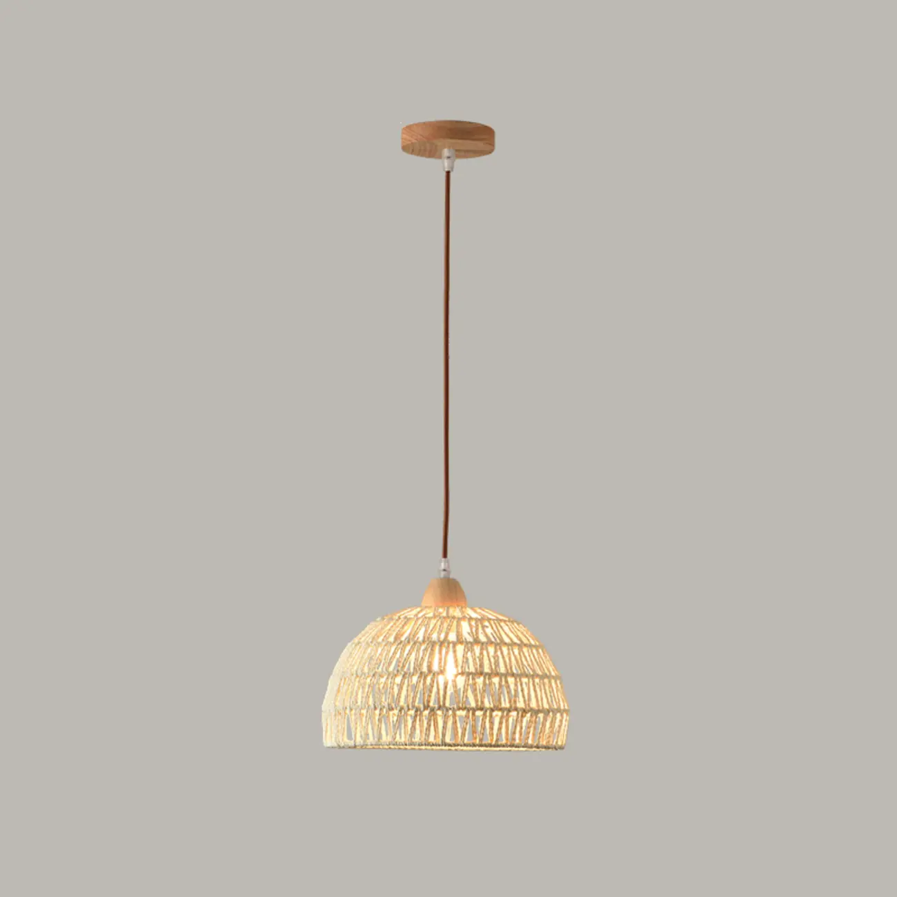 Natural Rattan Dome Pendant Lamp for Living Room Image - 3 | homeyfad