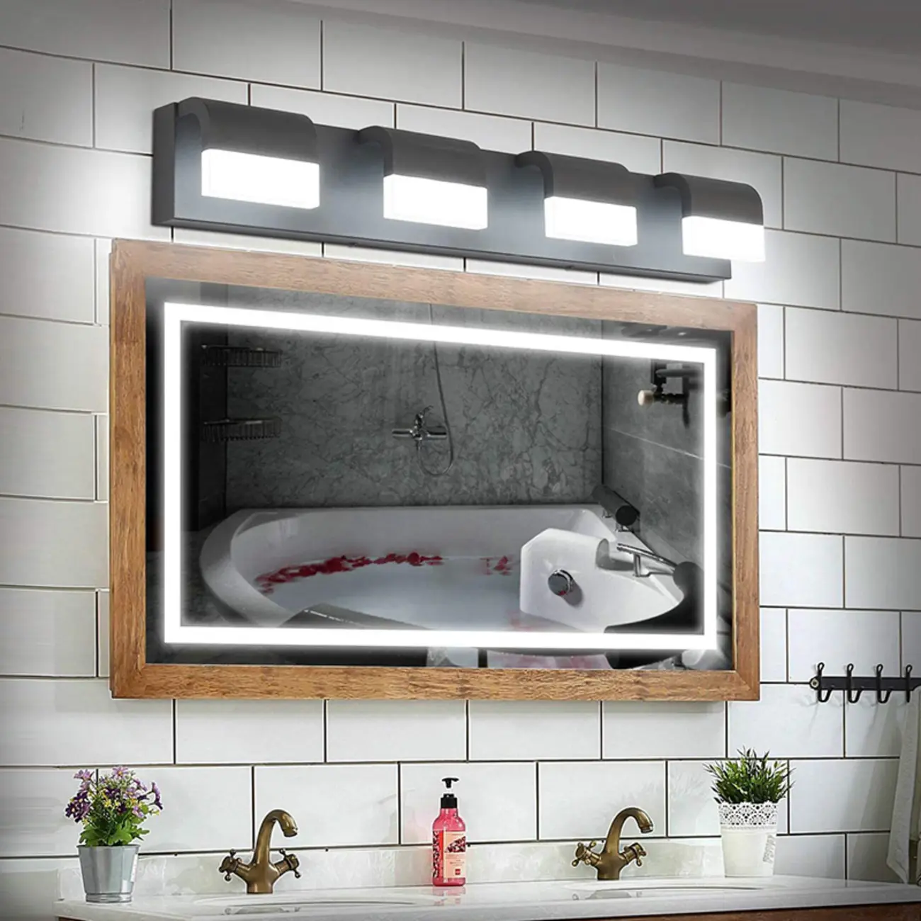 Bathroom Vanity Wall Lights Over Mirror with Lampshade  Image - 3 | homeyfad