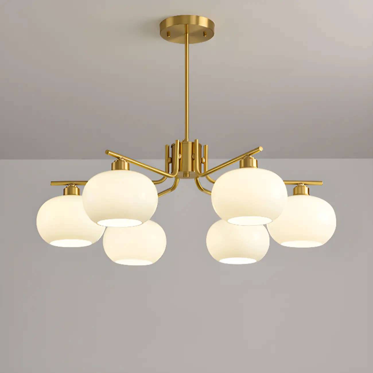 Modern Glass Globe Chandelier Adjustable Hanging Length Image - 21 | homeyfad