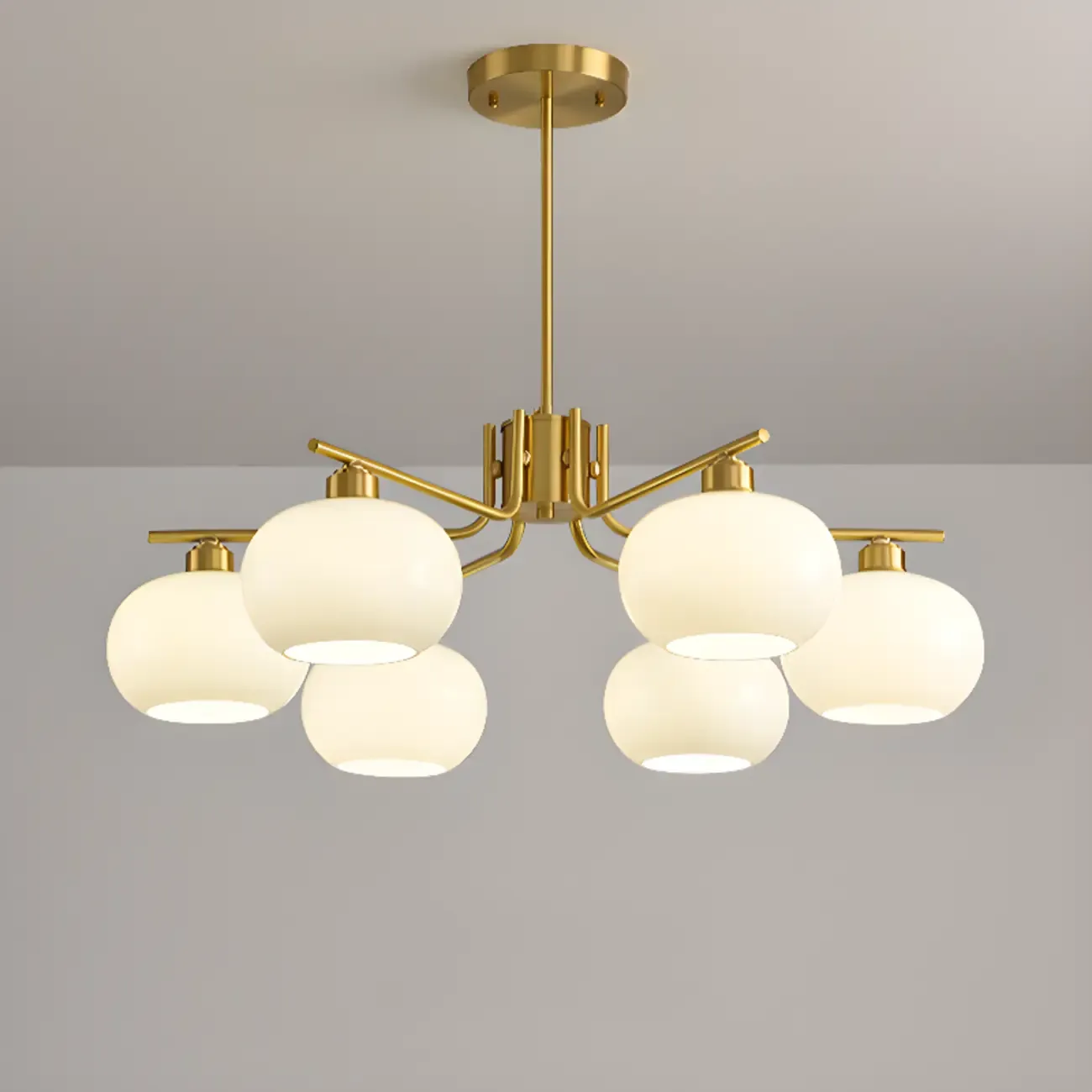 Modern Glass Globe Chandelier Adjustable Hanging Length Image - 21