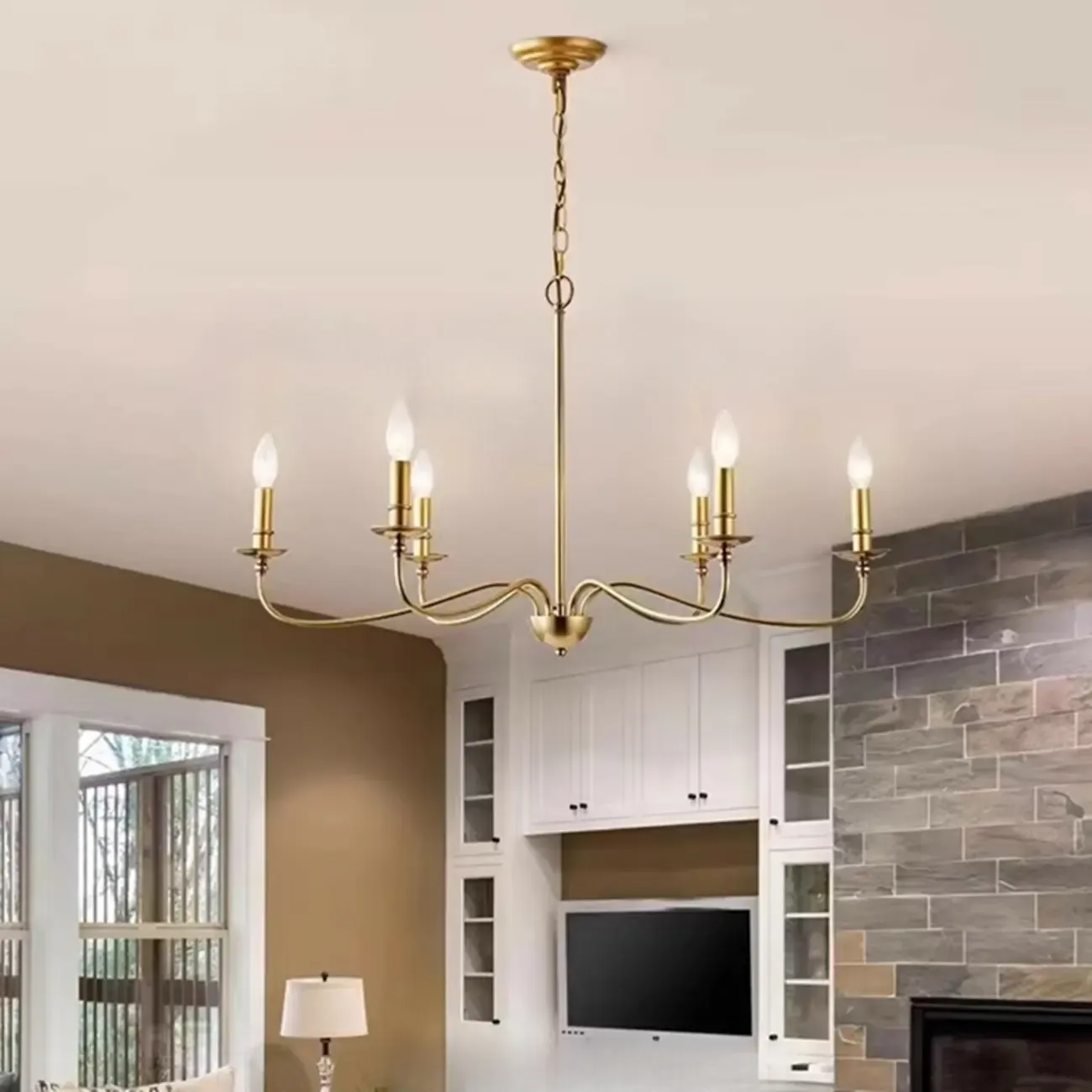 8-Light Vintage Elegant Candle Chandelier for Living Room Image - 4