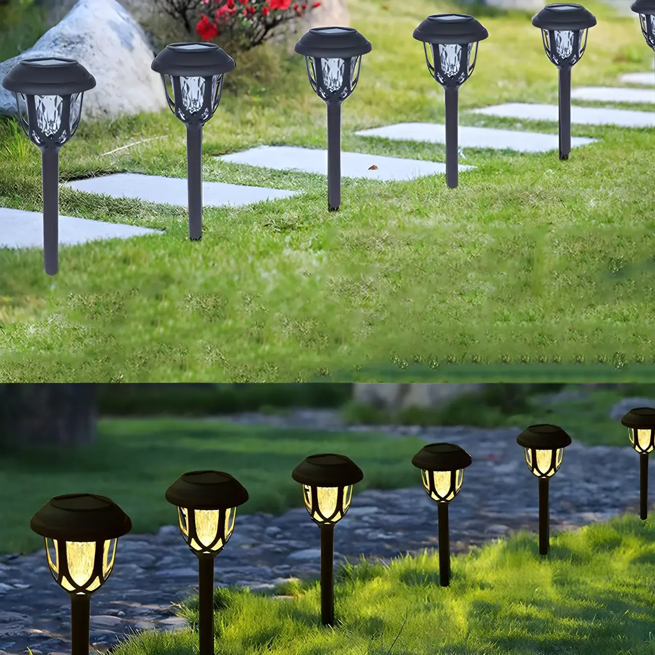 Solar LED Crystal Outdoor Bollard Lights for Gardens and Patios Image - 6