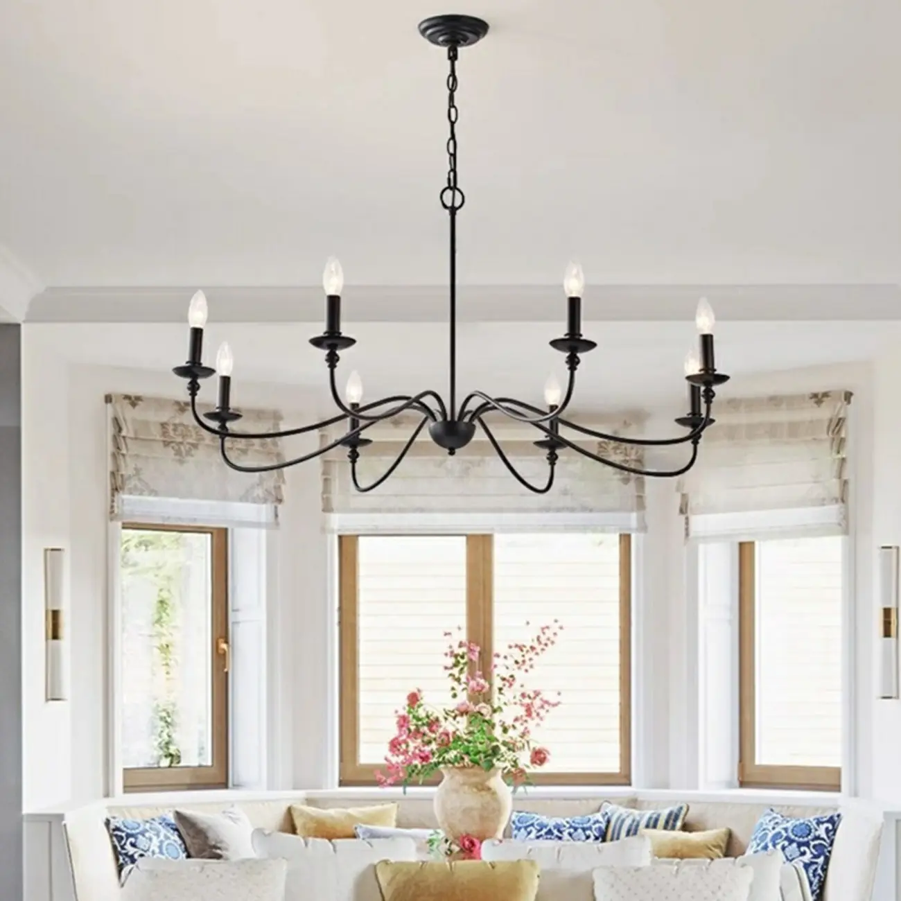 8-Light Vintage Elegant Candle Chandelier for Living Room Image - 5 | homeyfad
