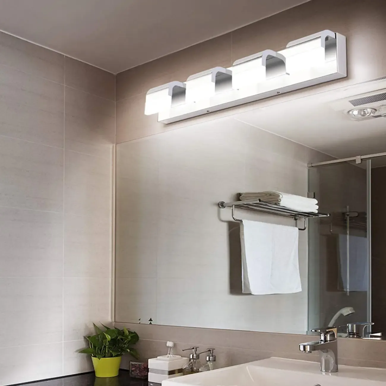 Bathroom Vanity Wall Lights Over Mirror with Lampshade  Image - 5