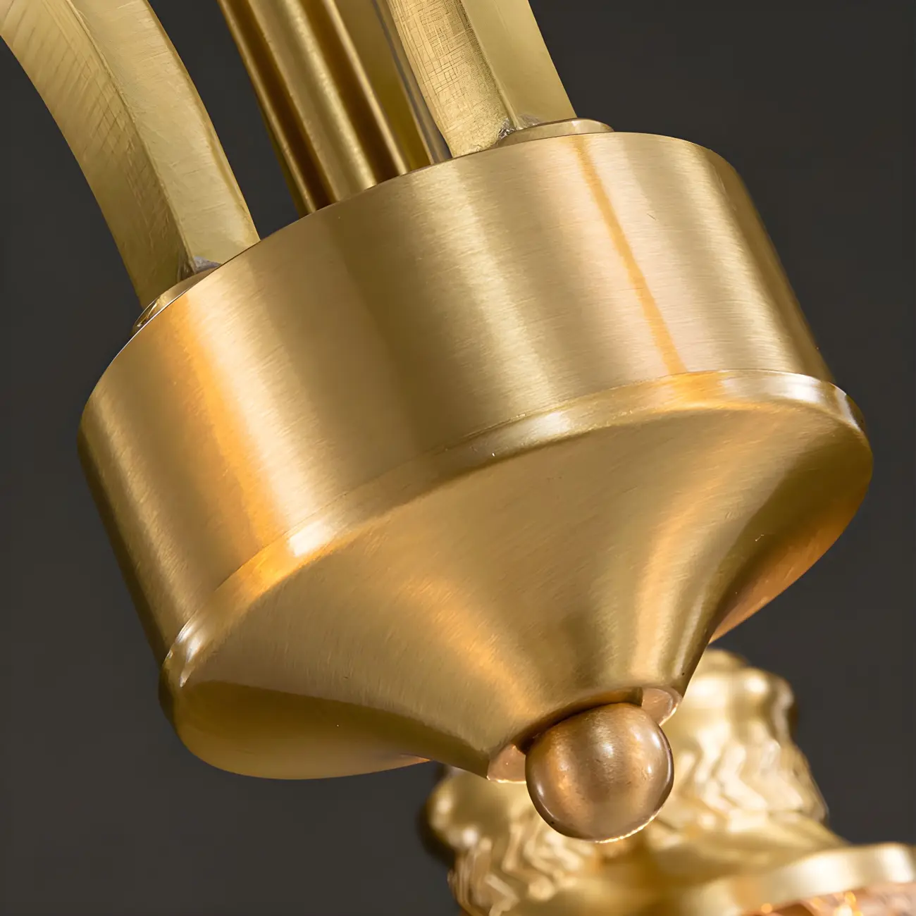 Brass Geometric Island Pendant Light with Glass Floral Shape Image - 5 | homeyfad