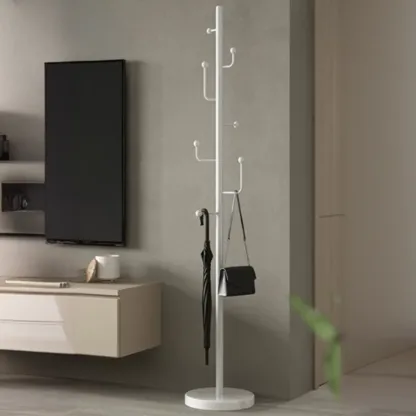 Glam Black Metal Freestanding Coat Rack Image - 4
