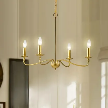 8-Light Vintage Elegant Candle Chandelier for Living Room Image - 6