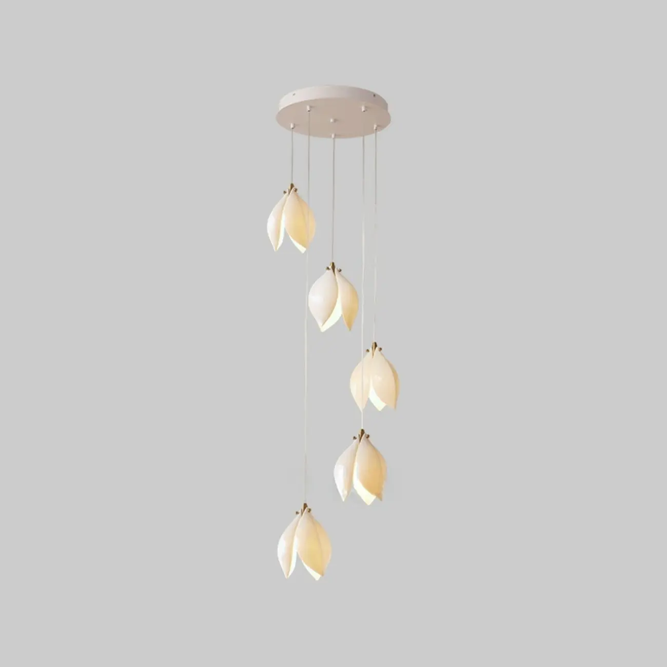 Elegant Ceramic Bud Shape LED Pendant Lamp for Modern Living Room Image - 9 | homeyfad